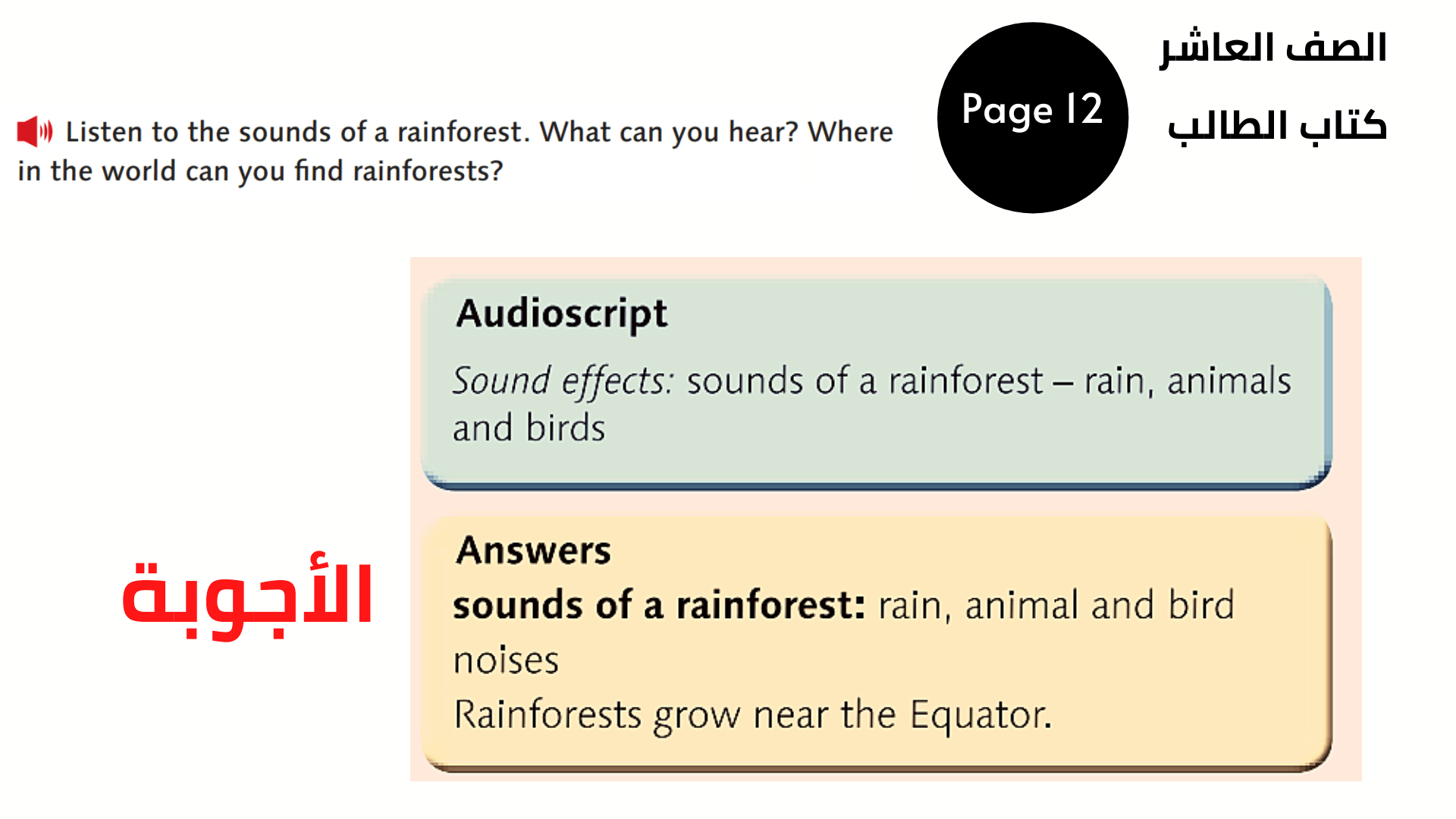 Exercise 1 العاشر المنهاج الأردني الوحدة الثانية