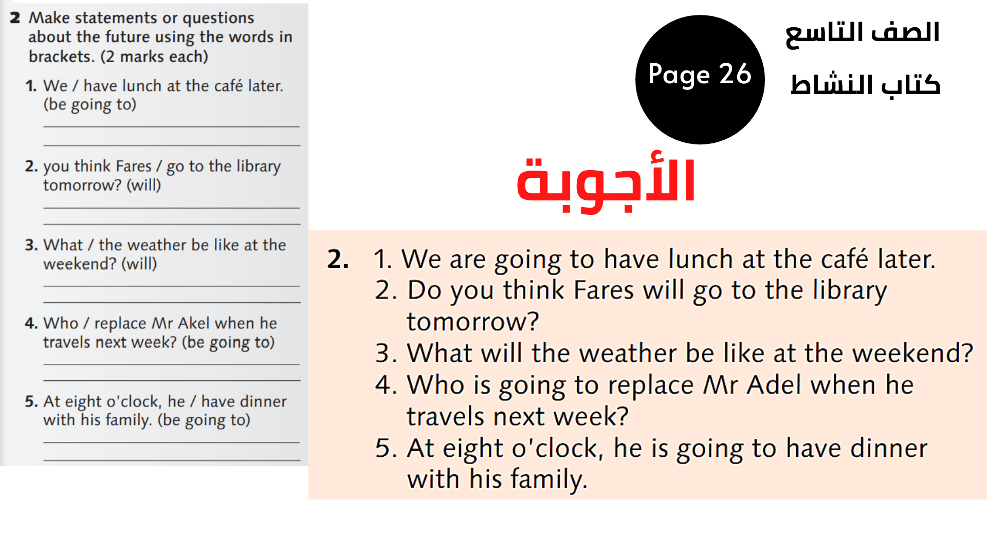 الصفحة 26 ، التمرين 2