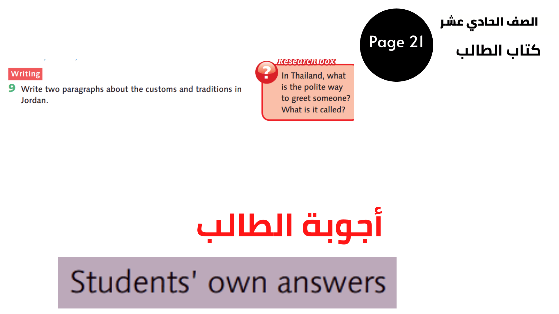 الصفحة 21 ، التمرين 9