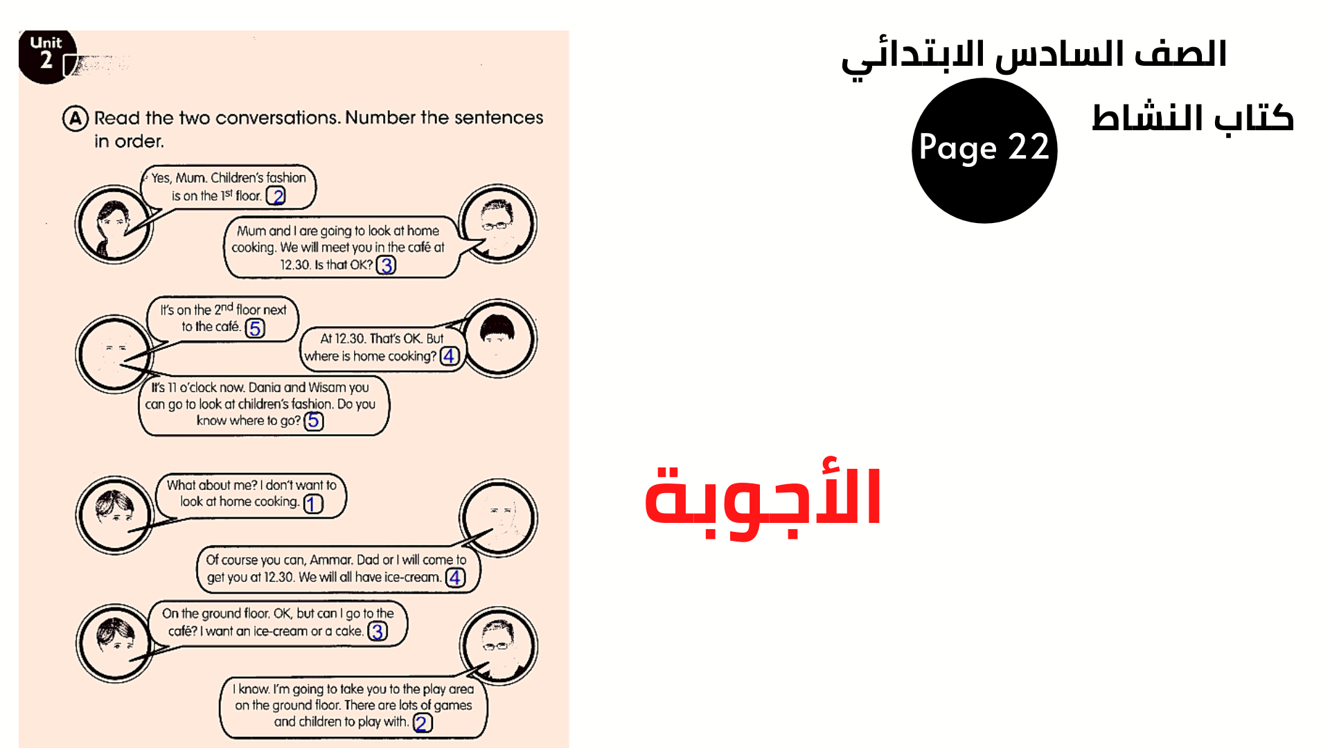 كتاب النشاط ، صفحة 22 ، التمرين A