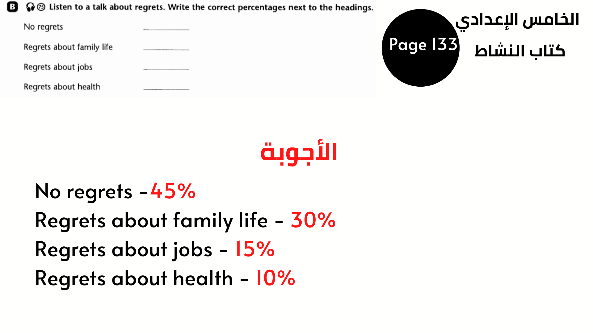 الصف الخامس كتاب النشاط ، صفحة 133 ، التمرين 