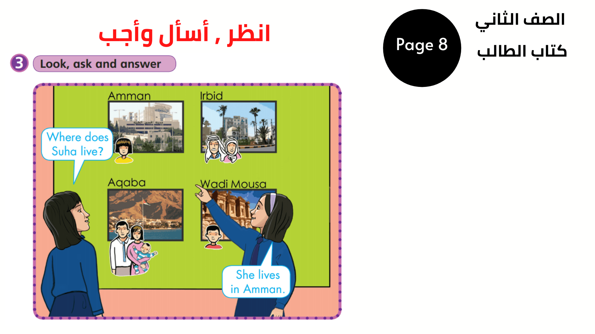 كتاب التلميذ ، صفحة 8 ، التمرين 3