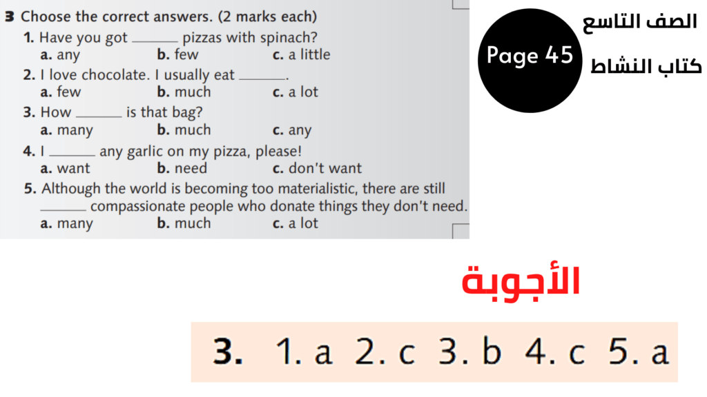 التاسع المنهاج الأردني الوحدة الخامسة