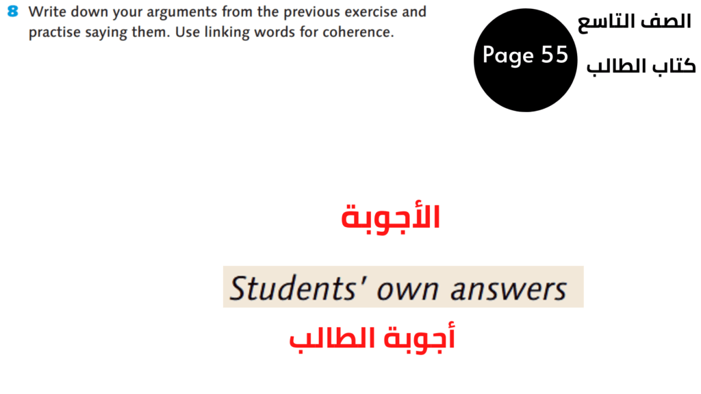 كتاب الطالب Student’s Book
 صفحة Page 55