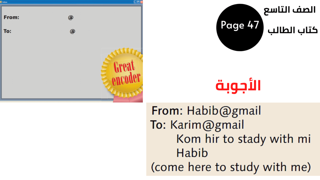 An email in hieroglyphics بريد إلكتروني بالهيروغليفية