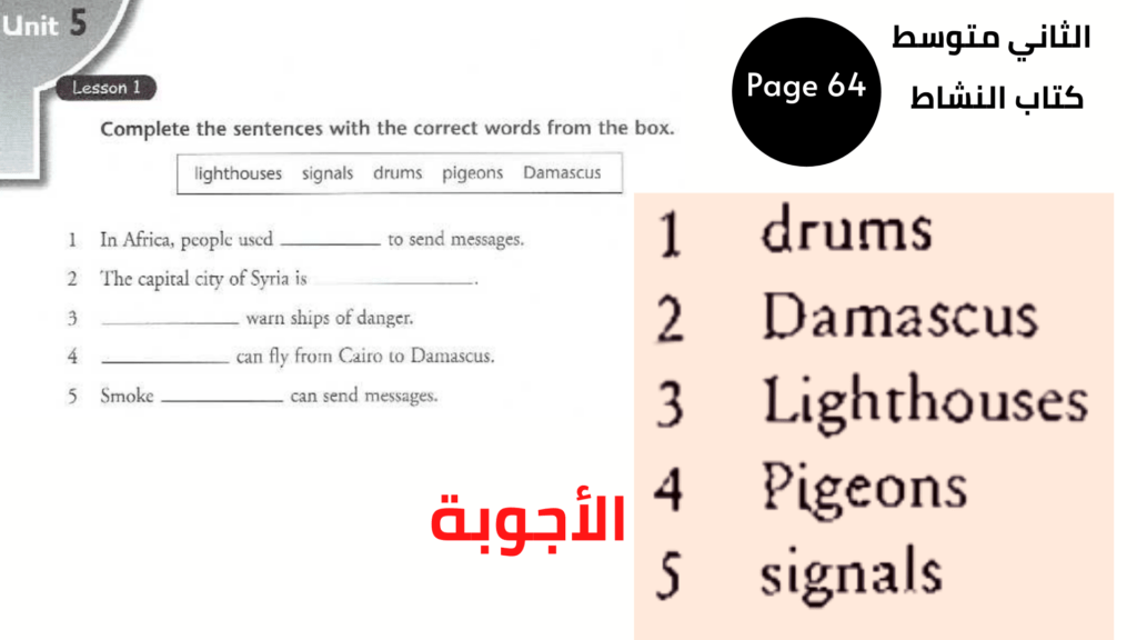 الثاني متوسط المنهاج العراقي الوحدة الخامسة