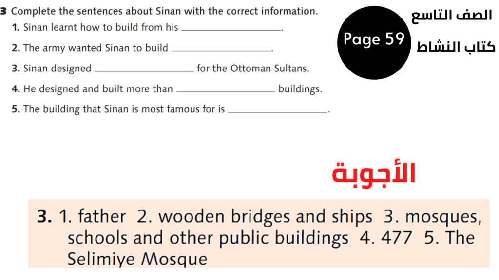 التاسع المنهاج الأردني الوحدة السادسة والمراجعة